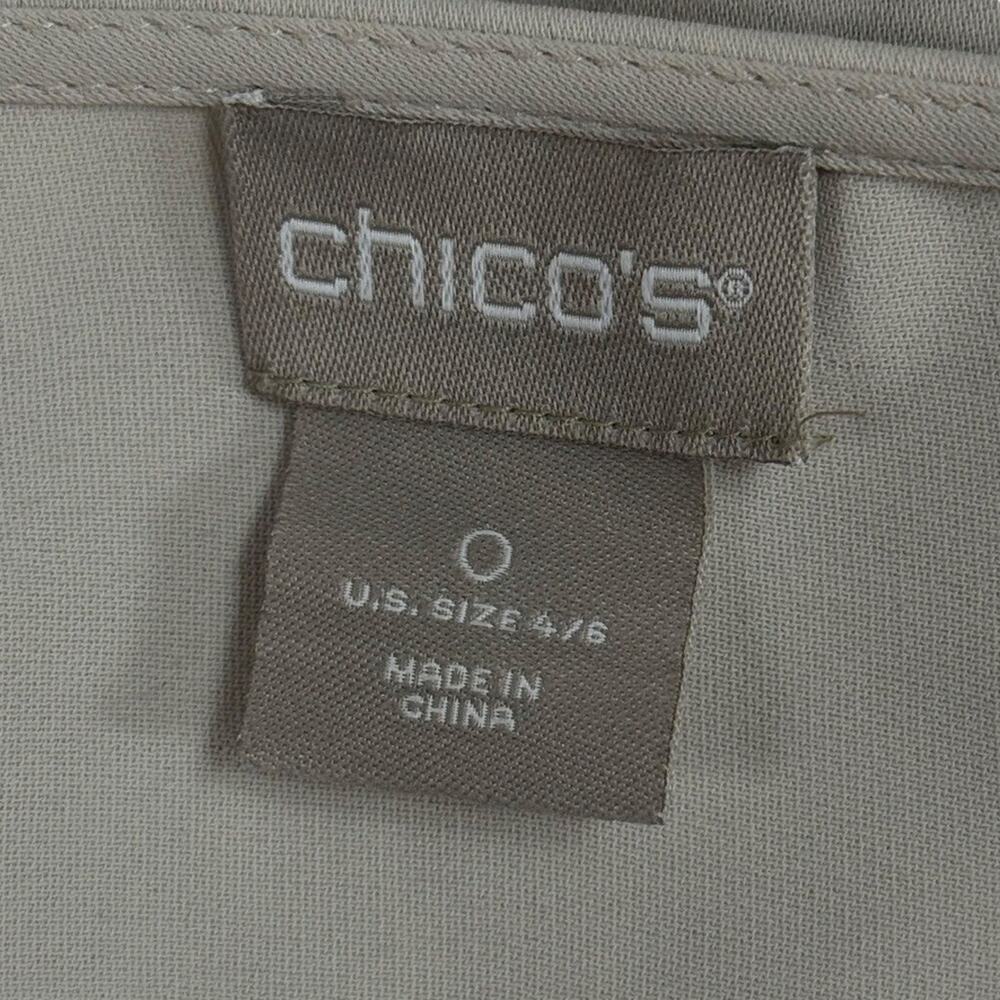 Chicos Bell Flare Sleeve Ecru Neutral Blouse Top Shirt Career sz 0 / 4 / 6 - Picture 16 of 16